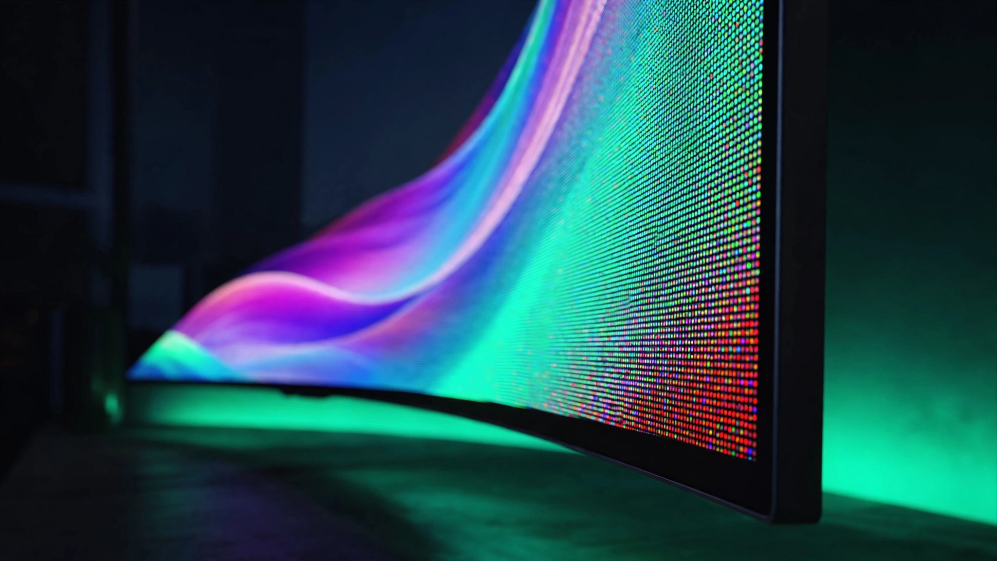 OLED burn-in explained 2026: close-up of an OLED TV screen showing vivid colors and pixel detail